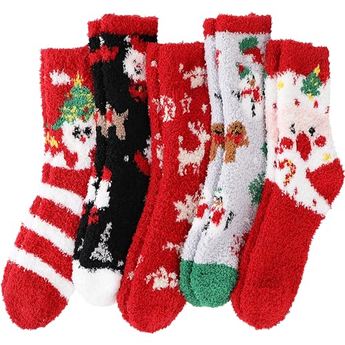 Image of ProEtrade Fuzzy Socks for Women Teen Girls Fluffy Christmas Cozy Slipper Cabin Soft Winter Warm Fleece Socks