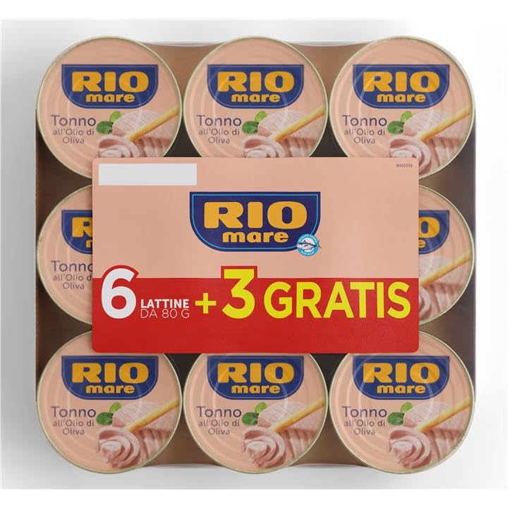 3 × Tonno All'olio di Oliva Qualità SkipJack 9 lattine × 80 gr