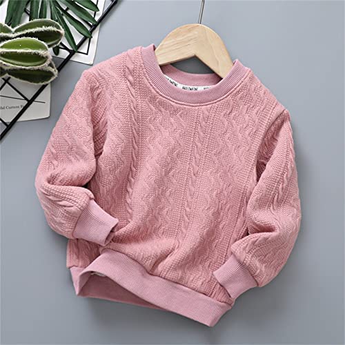 Toddler Children Kids Baby Boys Girls Solid Round Collar Knitted Thick Sweater Pullover Blouse Tops (E, 5-6 Years)3