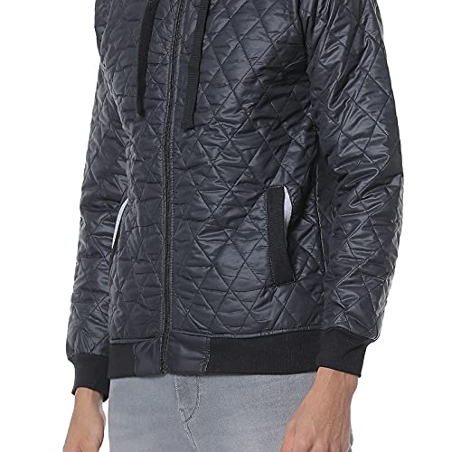 Image of CAHOOT Men's Solid Vegan Leather Regular Fit Cotton Jacket For Winter Wear Standing Collar | Full Sleeve | Zipper | Casual Jacket For Man | Western Stylish Jacket For Men