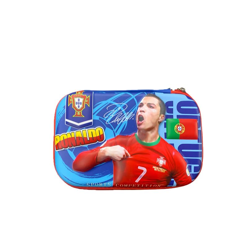 Jumbo Pencil Box - Neymar/Ronaldo/Messi Club 3D EVA Hardtop Pencil Pouches for Boys and Girls (Ronaldo)-image-42