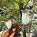 Basuo-9Q Realistic Plush Reindeer Figurine Set of 2 - Lifelike Christmas Deer Ornaments for Tree Hanging, Home & Car Decor - Woodland Animal Collectible, Holiday Photo Prop, Gift for Animal Lovers