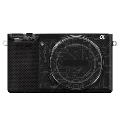 プレミアムカメラビニールラップステッカー保護フィルムスキンボディプロテクターコート写真アクセサリーに適合する Sony A6100アルファ6100(サーキットブラック)