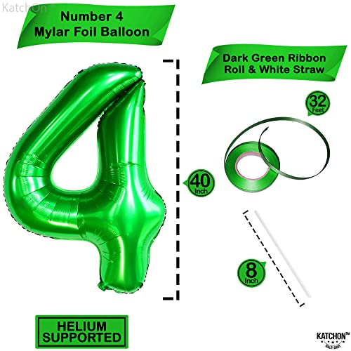 Image of KatchOn Dark Green Number 4 Balloons - 40 Inch | 4 Birthday Decorations | 4 Balloon Green for Birthdays | 4th Birthday Balloons Boy, 4th Birthday Decorations for Boys, 4 Balloon Number Green