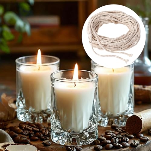 Mecha de algodón trenzado beige 4 mm x 10 m para velas miniatura 3