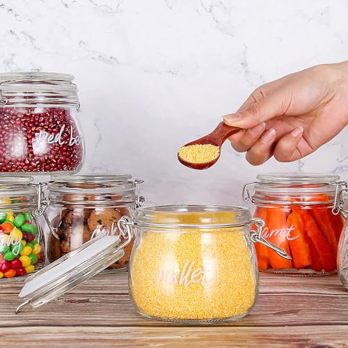 Save on YEBODA 16oz Glass Food Storage Jars with Airtight Lids (6 Pack) - Image 2