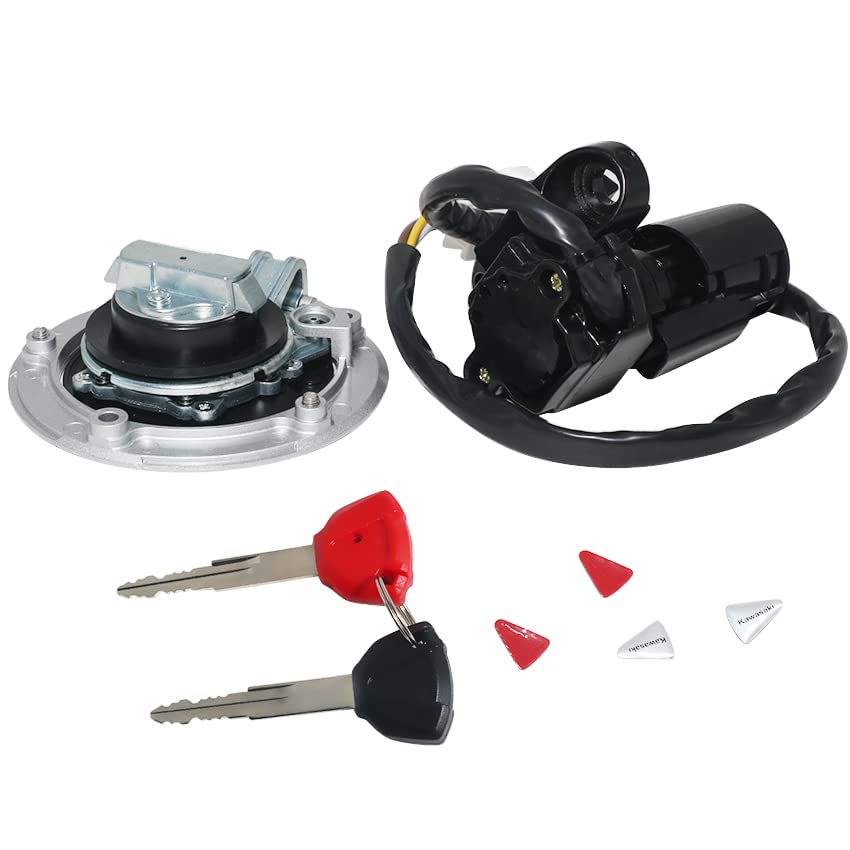 Ignition Switch Gas Cap Key Set for Kawasaki ER650 ER6N 2012-2016,EX650 ER6F 2014-2016,EX650 Ninja 650 2012-2016,EX400 Ninja 400R 2014-2017,ZX1400 Ninja ZX14R 2012-2017 Ignition Switch Gas Cap