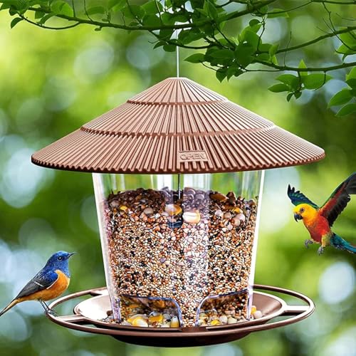 Vogelfutterstation Zum Aufhängen,820ml Faltbarer Vogelfutterspender zum Aufhängen,Futterhaus für Vögel Hängend Kunststoff,Wildvogel Futterspender Wetterfest,Vogelfutterhaus,für Balkon Garten