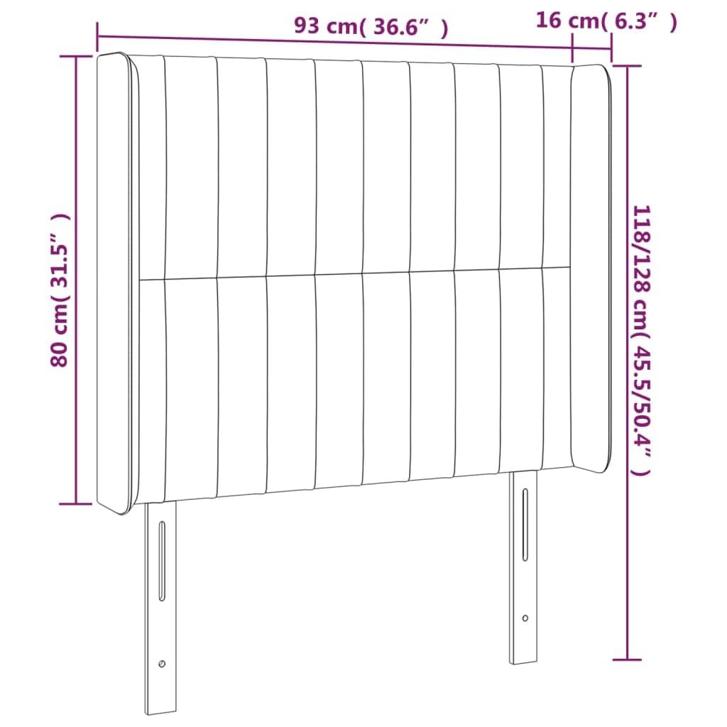 Generisch LED Kopfteil Creme 93x16x118/128 cm Stoff,Möbel,Betten & Zubehör,Kopf- & Fußenden,3124273