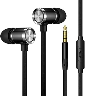 VOANZO Earphones Kopfhörer In-Ear, Metal Headset Subwoofer HiFi mit Wheat, Pure Sound Kopfhörer Kompatibel mit Smartphone ...