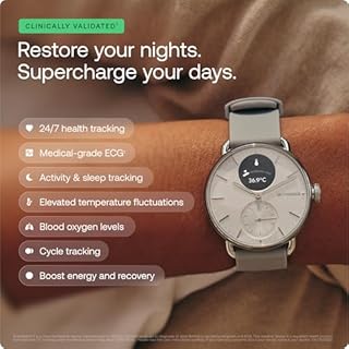 Withings ScanWatch 2, Heart Health Hybrid Smartwatch for Men & Women - ECG, SPO2, Temperature Monitoring, Sleep, Respiratory Health, Cycle Monitoring, 35 day Battery Life, iOS & Android, 42mm Blue