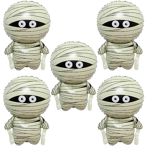 Mummy Balloons 30 Inch Halloween Mummy Foil Balloons for Halloween Birthday Party Decorations -5PCS