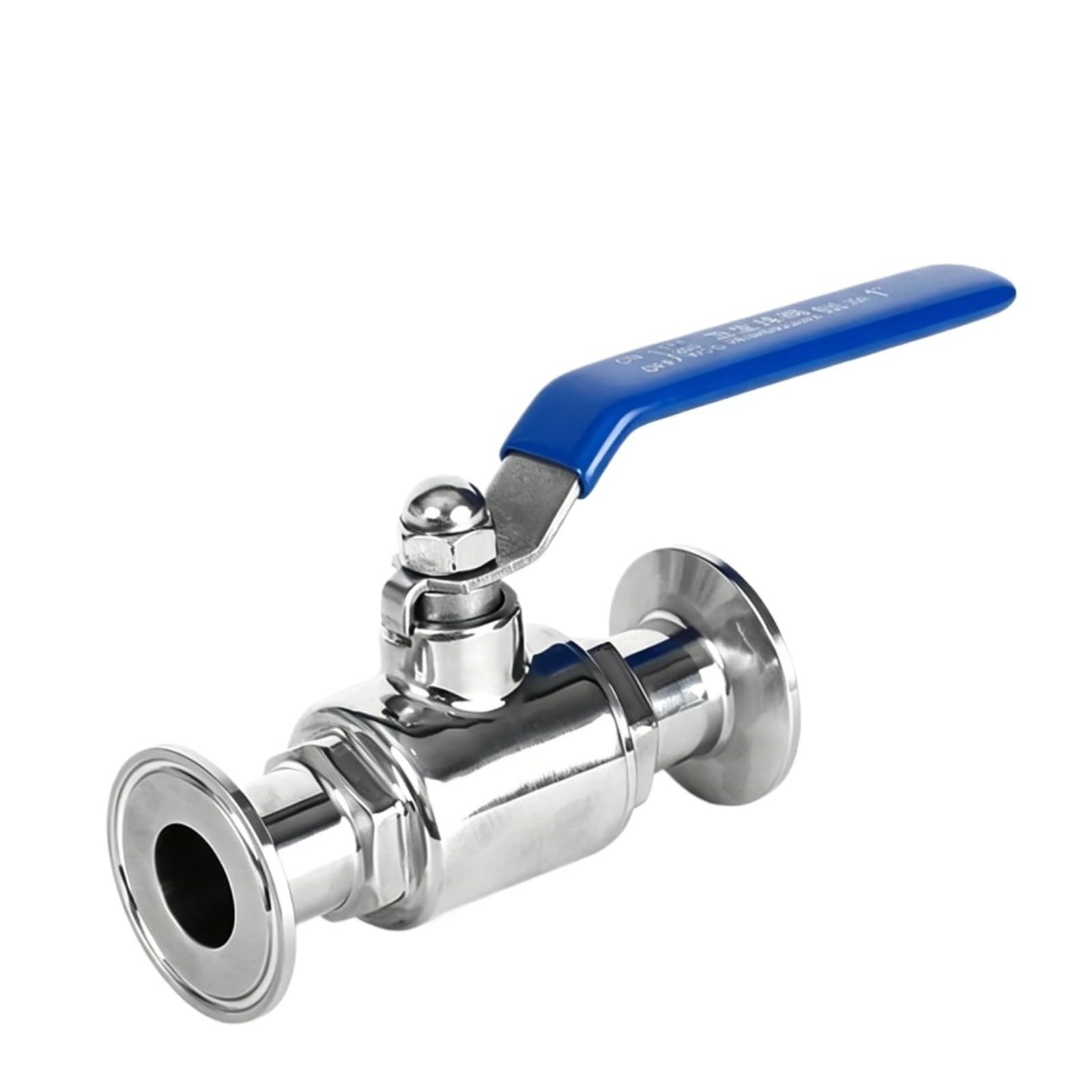 Fuel Shut Off Valve Stainless Steel Sanitary Through Fast Ball Valve Three Clip Collar 25.Product 304/316L(SUS304,38mm Ferrule 50.5)