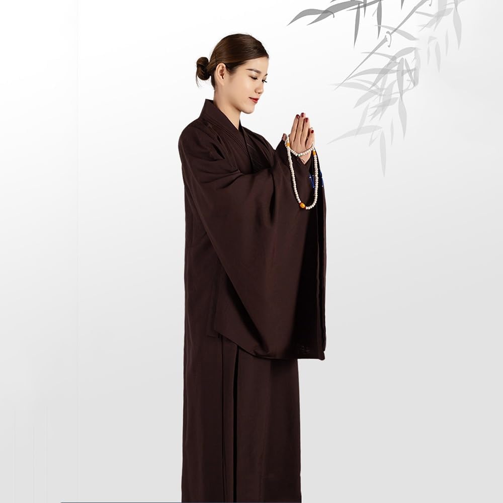 Women's Men's Monk Robe Traditional Buddhist Meditation Monk Clothes Loose Comfortable Prayer Outfit