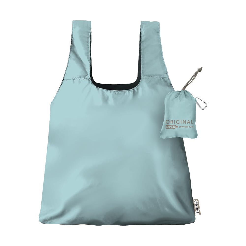 ChicoBag Original Reusable Tote with Carabiner Clip | Reusable Grocery Bag Made from Recycled Materials | 1 Pack (Arctic)