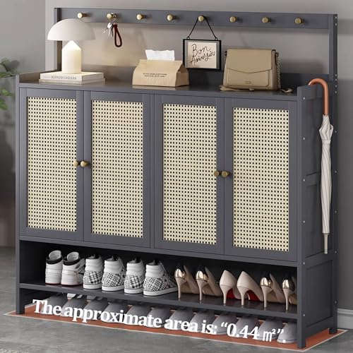Meuble à chaussures autonome gris pour stopper le désordre