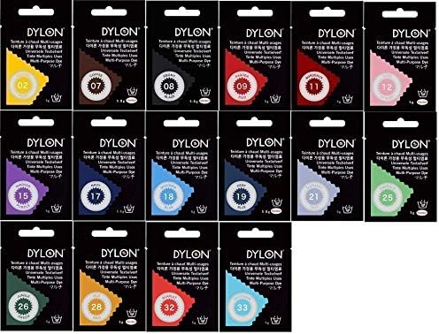 Dylonマルチ 染料 高温染め染料 お湯染め 16色カラーセット 染料 ホビー