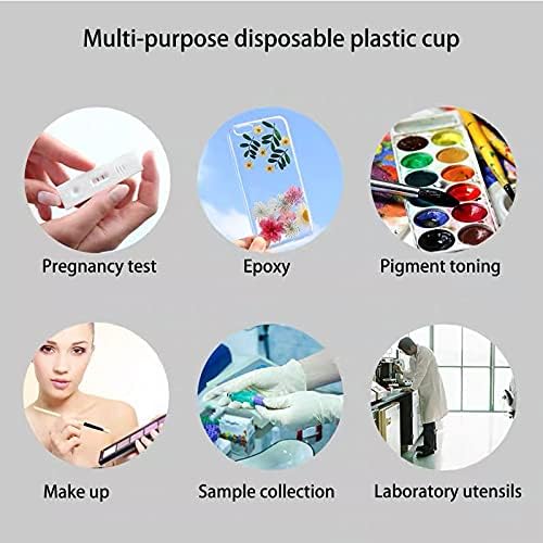 Mixing Cup 100pk ,40ml Epoxy Resin Mixing Cups, Clear Disposable Plastic Cups for Mixing Paint, Epoxy, Resin Crafts DIY with 20 Pack Wooden Stirring Sticks