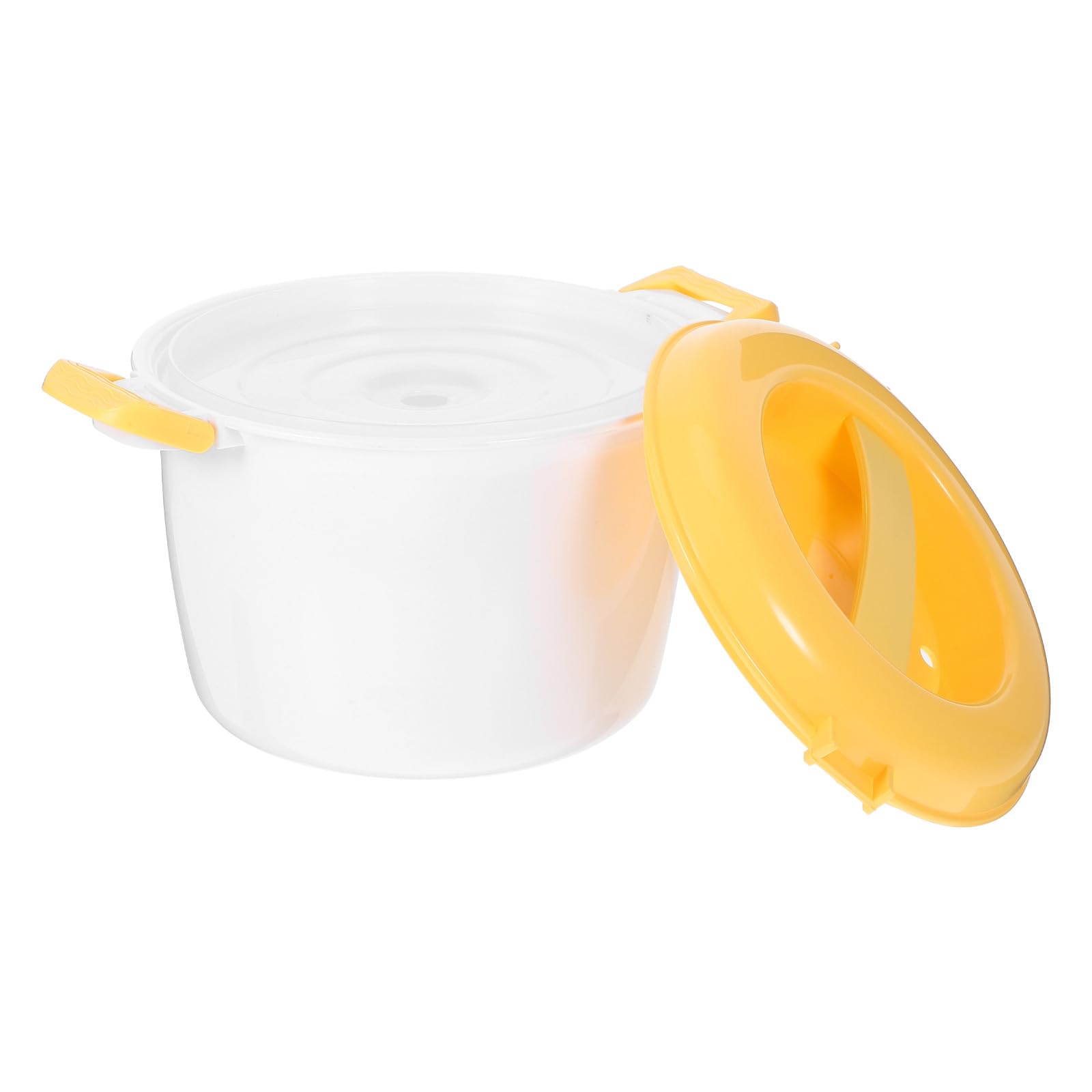 Microwave Rice Cooker Container 20X11 5Cm Small Yellow Multifunctional Rice Maker for Microwave Oven Home Use Lunch Prep