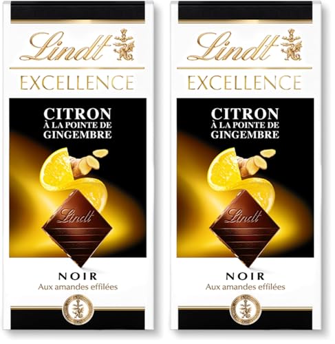 EXCELLENCE NOIR CITRON À LA POINTE DE GINGEMBRE Tablette 100 g (Lot de 2)