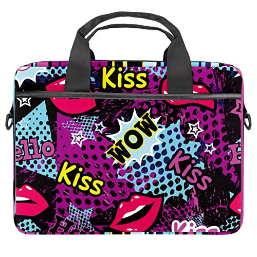 Sacoche bandoulière ordinateur 13,3 pouces multicolore Kiss Lip Wow