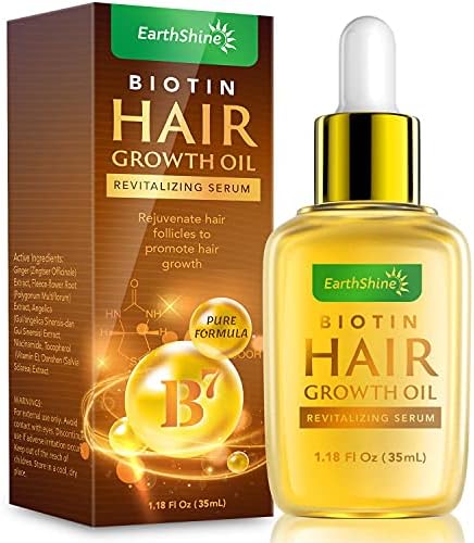 Hair Growth Serum - Biotin Hair Regrowth Oil Prevent Hair Loss and Helps Hair Thicker, Stronger, Longer Hair Treatment Men and Women 1.18 Oz (35 mL)