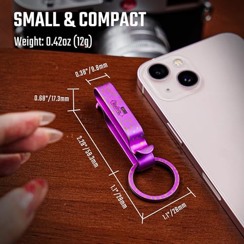 Image of KeyUnity KM00 Titanium Belt Loop Keychain Clip Double Side Quick Release Key Holder with Detachable Key Ring
