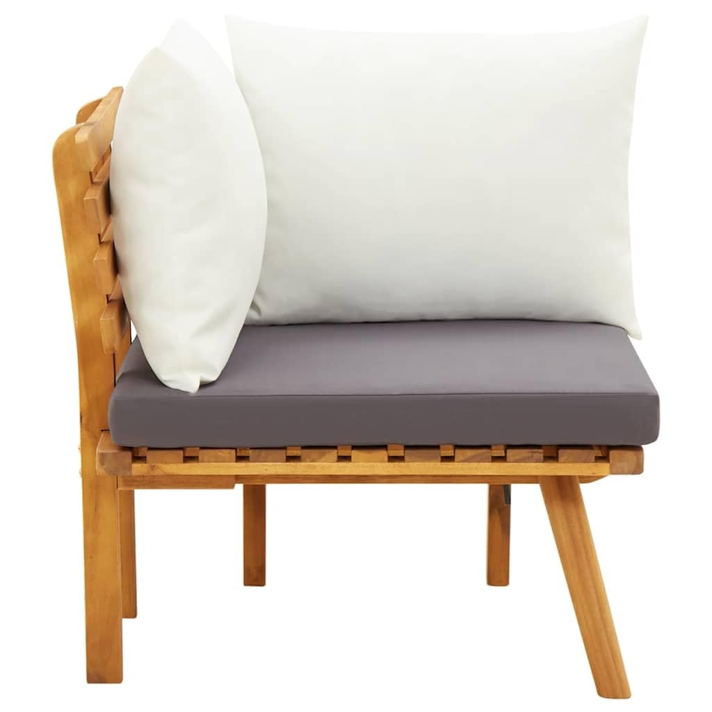 vidaXL Divano Angolare da Giardino con Cuscini Sofa Salotto da Esterni Arredo da Giardino Accessori per Patio Legno Massello di Acacia