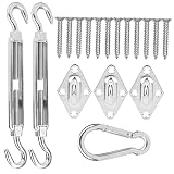 Upgrade Your Sun Shade Sail with Stainless Steel Screw Kit: Includes Hardware, Rhombus Hook, Spring