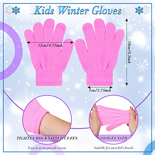Image of Handepo 60Pcs Kids Winter Beanie and Gloves Bulk Knit Hats Gloves Warm Unisex Cold Weather Winter Gifts for Boy Girl Homeless