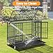 Homey Pet 37 inch Stackable Heavy Duty Dog Crate, Indestructible Escape Proof Dogs Cage Kennel with Lockable Wheels, Removable Tray & Metal Grid, Double Doors for High Anxiety Medium/Small Dogs