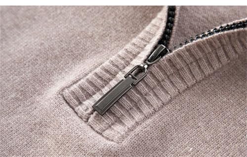 Men's Solid Color Long Sleeve Wool Sweater Men Business Casual Warm Pullover Top Black L3