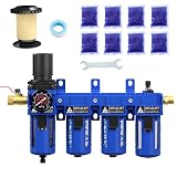 ATINY 3/8' NPT Compressed Air Filter Regulator Lubricator Combo,Air Compressor Dryer Oil Water Separator,Brass...