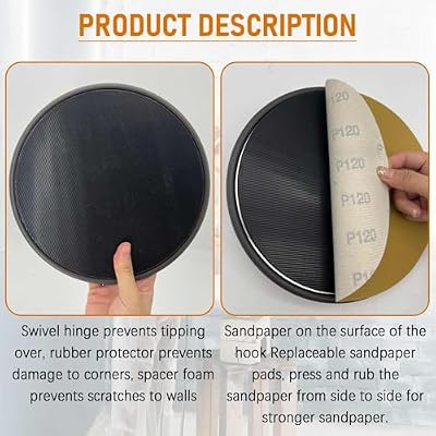 9 Inch Drywall Sanding Discs, 15 Pcs 120 Grit High-Performance Sandpaper Discs with Hook & Loop Backing for Wall Cleaning and Polishing