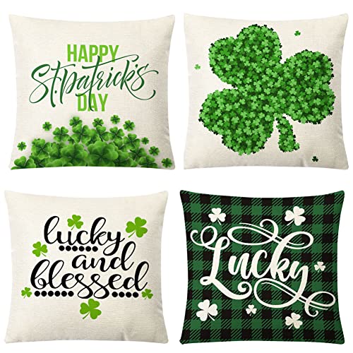 Fundas de almohada para el día de San Patricio de trébol verde Cover