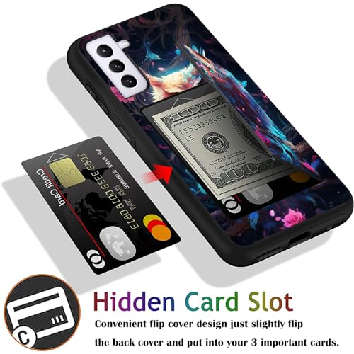 FGDRFGRW Designed for Galaxy S24 5G Card Holder Credit Card Wallets Case,Dual Layer Hybrid Shockproof Drop Protection with Kickstand Feature Case for Samsung Galaxy S24 5G,Cute Owl by FGDRFGRW - Used condition - Image 5
