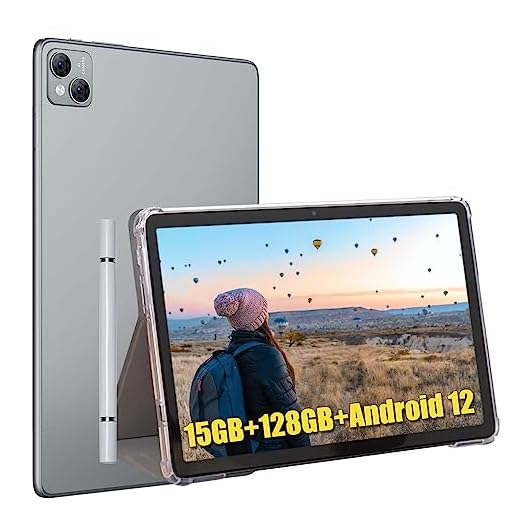 DOOGEE T10 Tablet, 15GB RAM+128GB ROM(TF 1TB) Octa-Core, Batteria 8300mAh, 10.1 Pollici, Dual 4G LTE/SIM, Fotocamera 13MP+8MP, Android 12, GPS/Face ID/OTG Nero