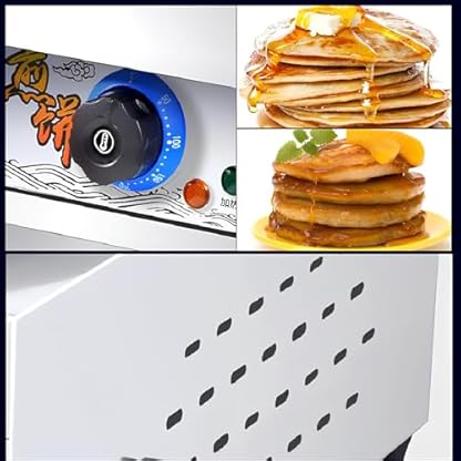 KJHYYPP Crêpe-Maker, kommerzieller elektrischer Pfannkuchen-Maker, 3000 Watt, tragbarer Pfannkuchen mit Antihaftbeschichtung und 17,7-Zoll-Heizplatte mit – Bild 8