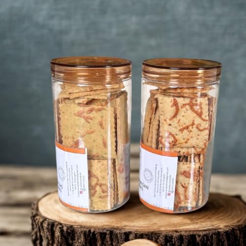 Image of Madison & Pike Sourdough Parmesan Chilli Crackers - Pack of 2 (460 g) | Bold, Cheesy & Spicy Artisan Crackers | Tangy Probiotic Snack | Crispy Gourmet Savory Treat