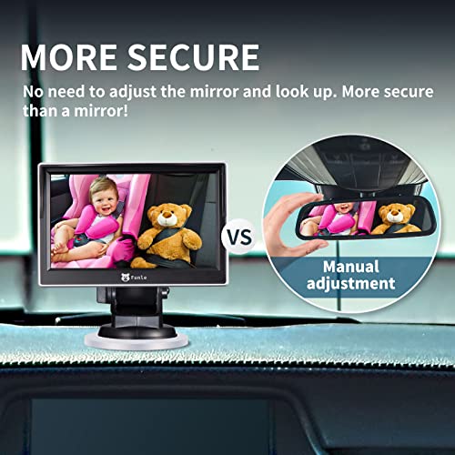 Funle Baby Car Camera - 5” Ahd 1080P Monitor With Ir Night Vision, Rear Facing Car Seat Mirrors For Infant Toddler #TOP1