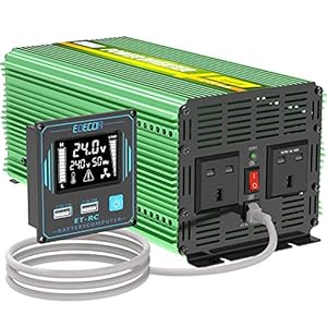 New EDECOA 3000W Inverter DC 24V to 240V AC Truck Power Converter 6000W Peak Remote Control with LCD Display and 4.2A Dual USB Car Charger