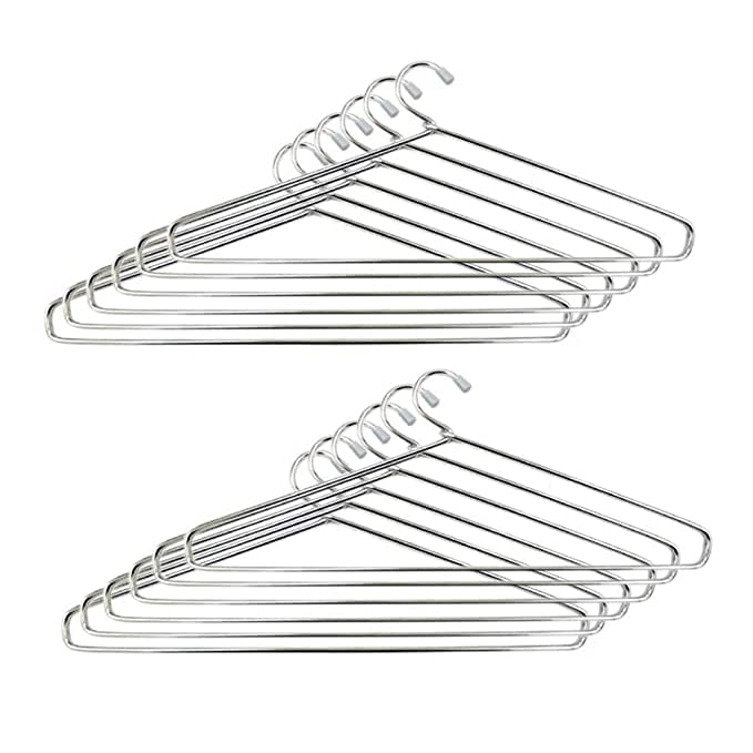 24kcarat Gallery Steel Cloth Hanger Space Saving Non Slip Stainless Steel Metal Hanger for Shirts, Trousers, etc, Coats & Clothes for Wardrobe (Pack of 24) (B0B6WSZ333) Amazon Price History, Amazon Price Tracker