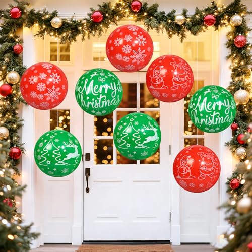 Wlicon 8 Stück 40 cm Weihnachts aufblasbare Bälle Aufblasbare...