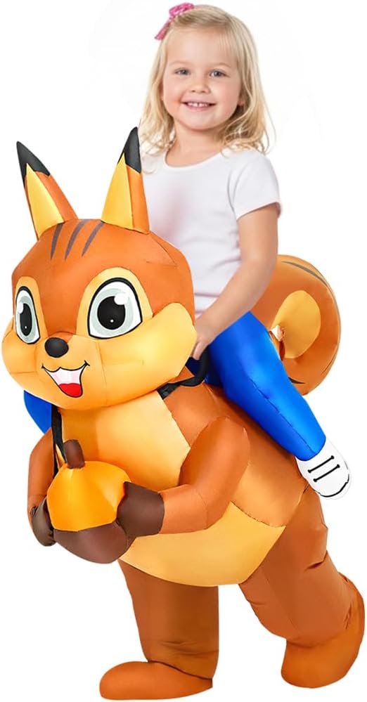 Squirrel Costume Inflatable Costume Kids Blow Up Ride On Halloween Costume