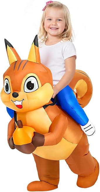 JUROSAICA Squirrel Costume Inflatable Costume Kids Blow Up Ride On Halloween Costume