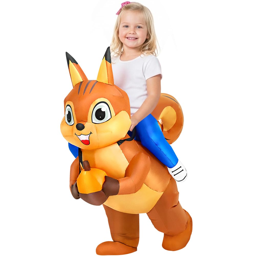 Squirrel Costume Inflatable Costume Kids Blow Up Ride On Halloween Costume