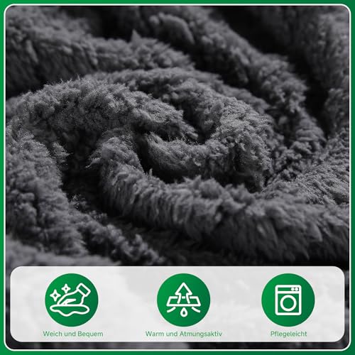 OHSIO Sofa Überzug – Elastischer & Waschbarer Sofabezug, Weicher Langlebiger Couchbezug für Sitzkissen & Wohnzimmermöbel(Dunkelgrau, 1x Rückenlehnenbezug)