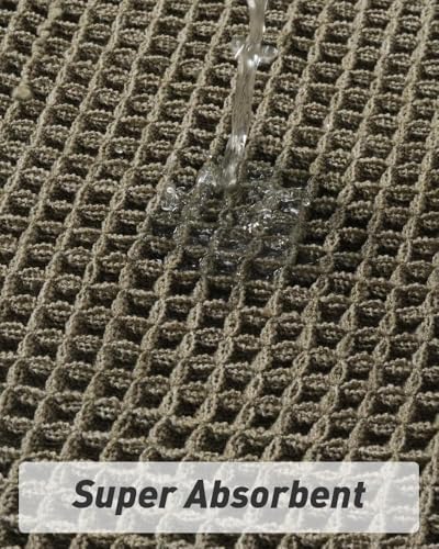 Image of HomeCloud Waffle Bath Mat, Super Absorbent Non Slip Mats for Bathroom Floor, Machine Washable Bathroom Rugs with Tassels,Ultra Soft