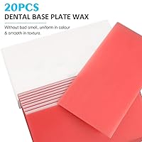 Vista 4 de ANNWAH 20 piezas de cera de placa base dental, no se puede utilizar para moldeo de dentaduras postizas, material de lámina de cera roja, hojas