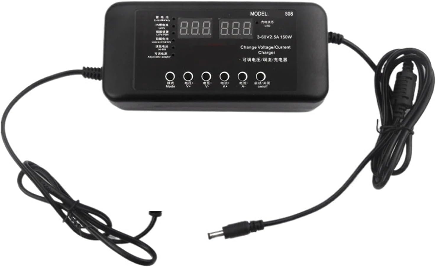3-12V 8A 24V 4A 36V 2.5A 90W Adjustable Power Adapter with Display(3-60V 2.5A 150W,US Plug)